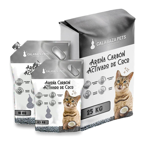 Arena Calabaza con carbón activado para gatos, 25 kg