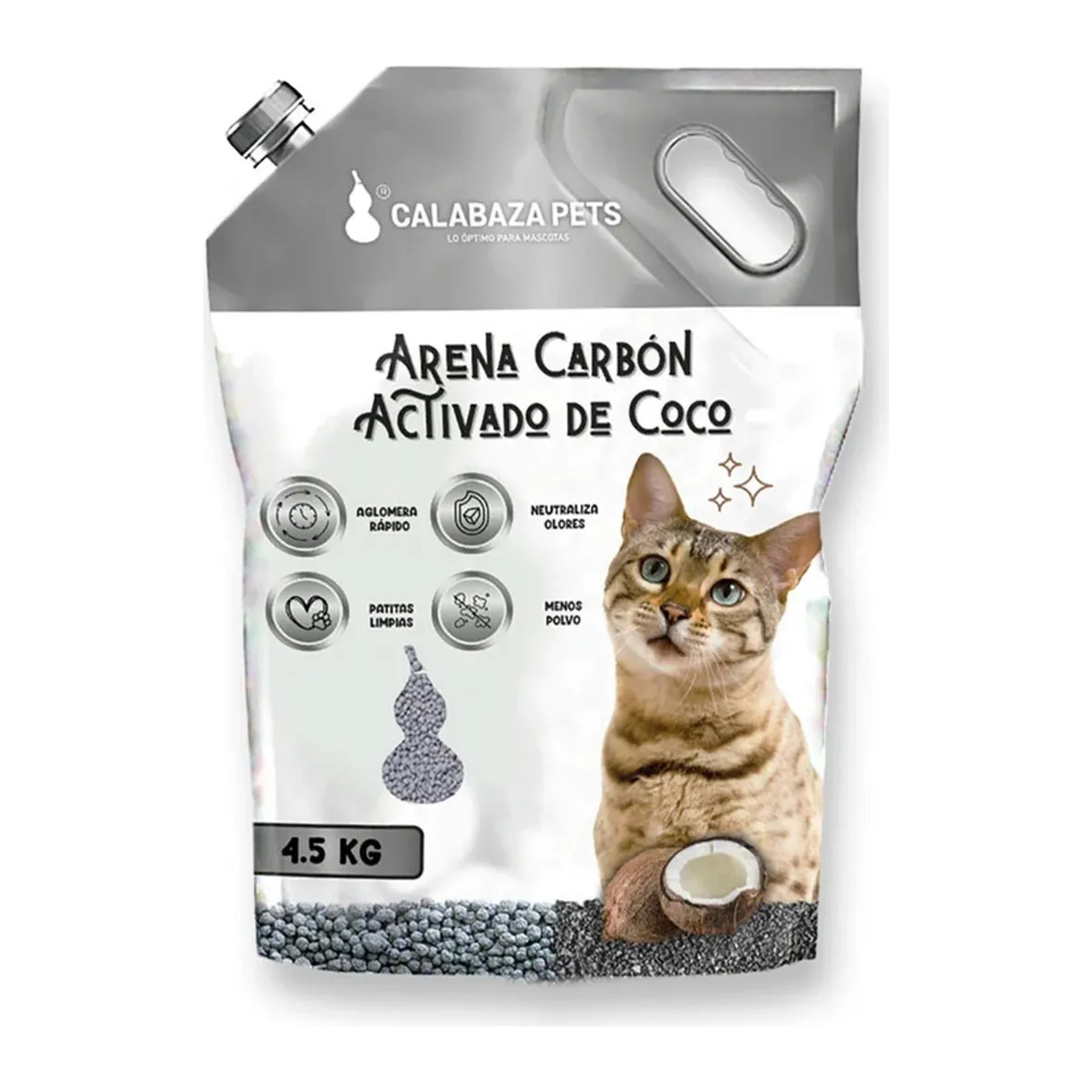 Arena Calabaza con carbón activado para gatos, 4.5 kg