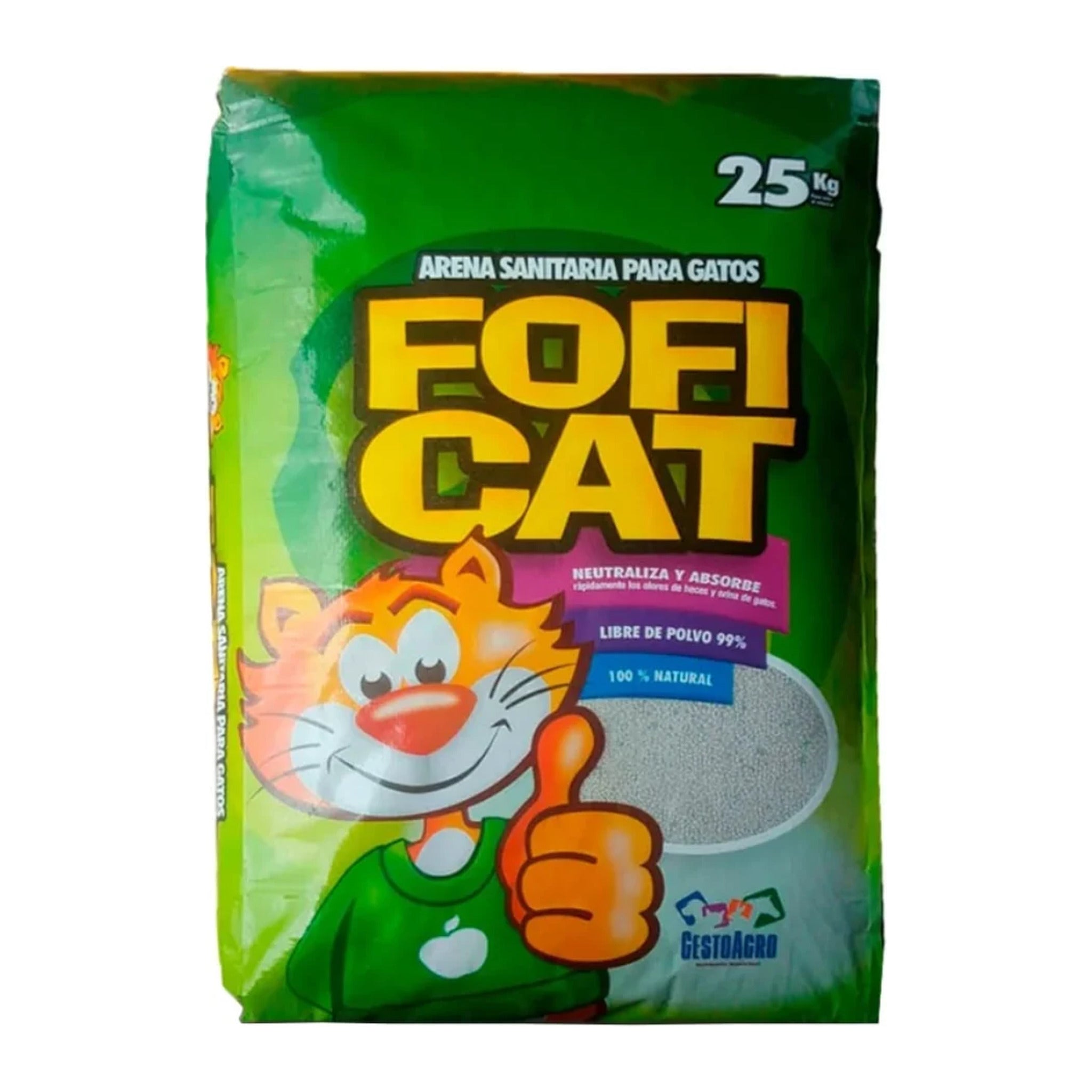 Arena natural Foficat para gatos, bolsa de 25 kg