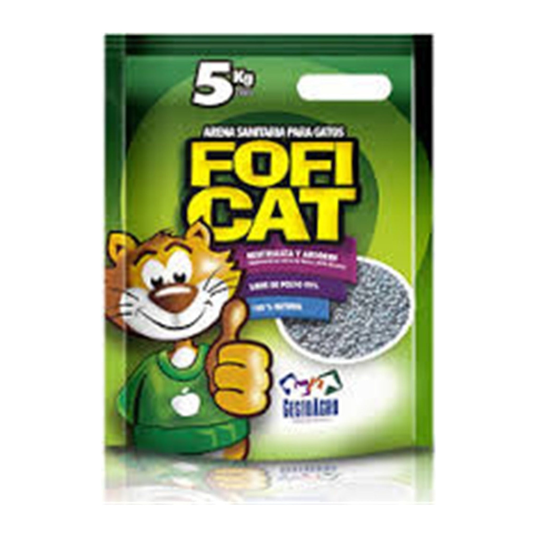 Arena natural Foficat para gatos, bolsa de 5 kg