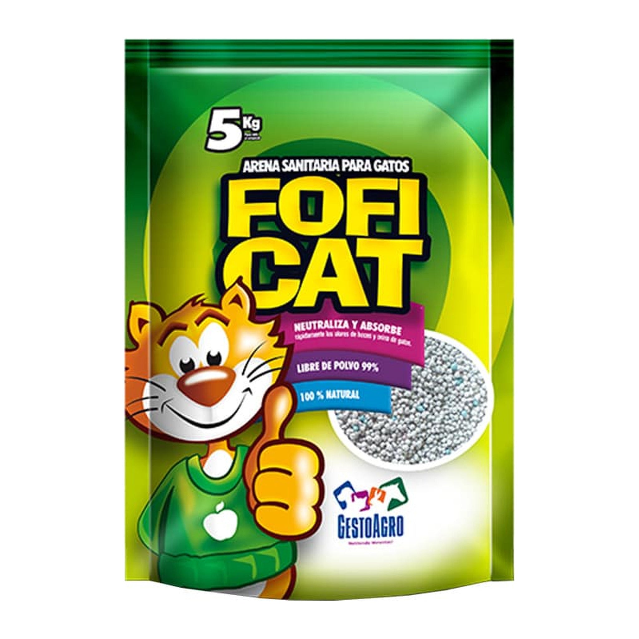 Arena para gatos Foficat edición Navidad, bolsa de 5 kg
