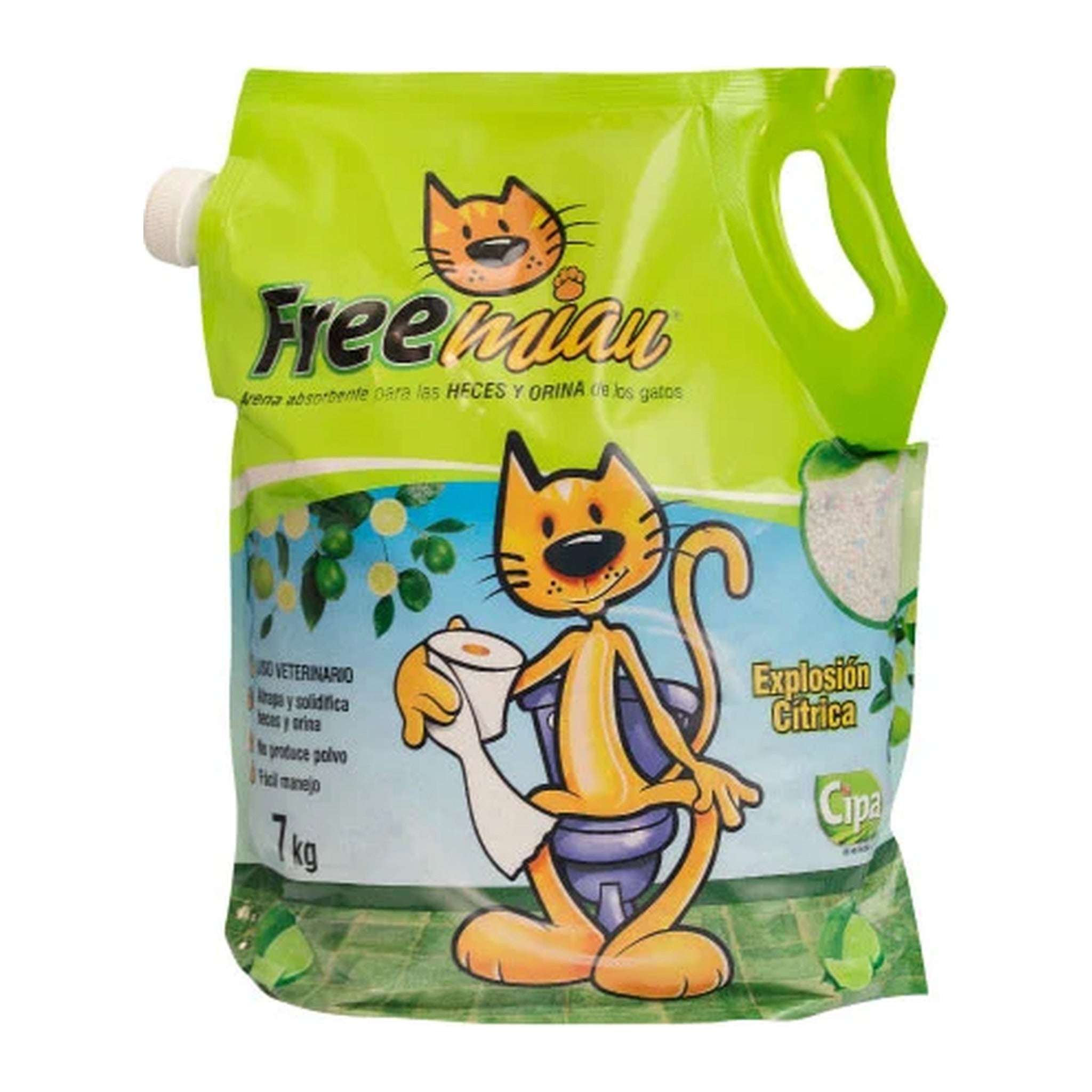 Arena Freemiau aroma cítrico para gatos, bolsa de 7 kg