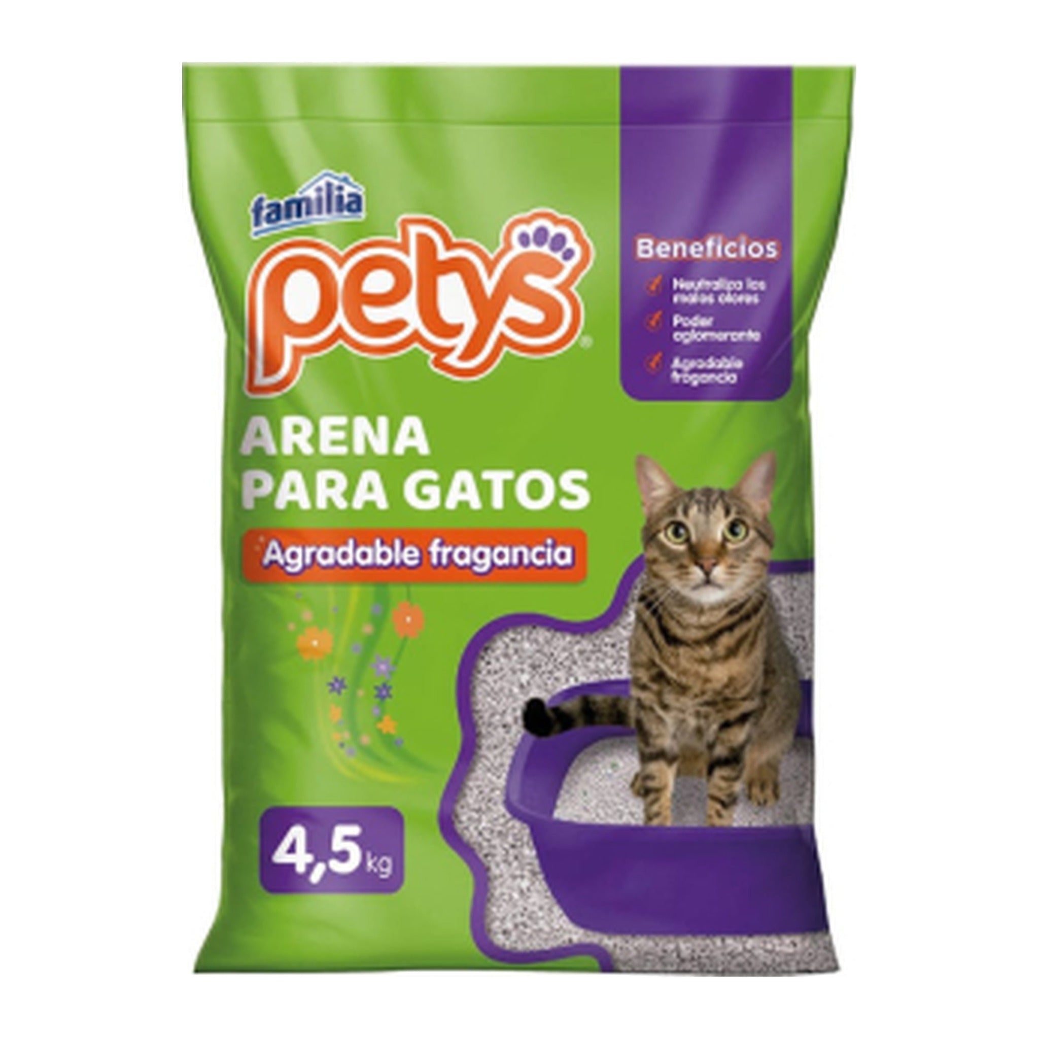 Arena sanitaria Petys para gatos, presentación 4.5 kg