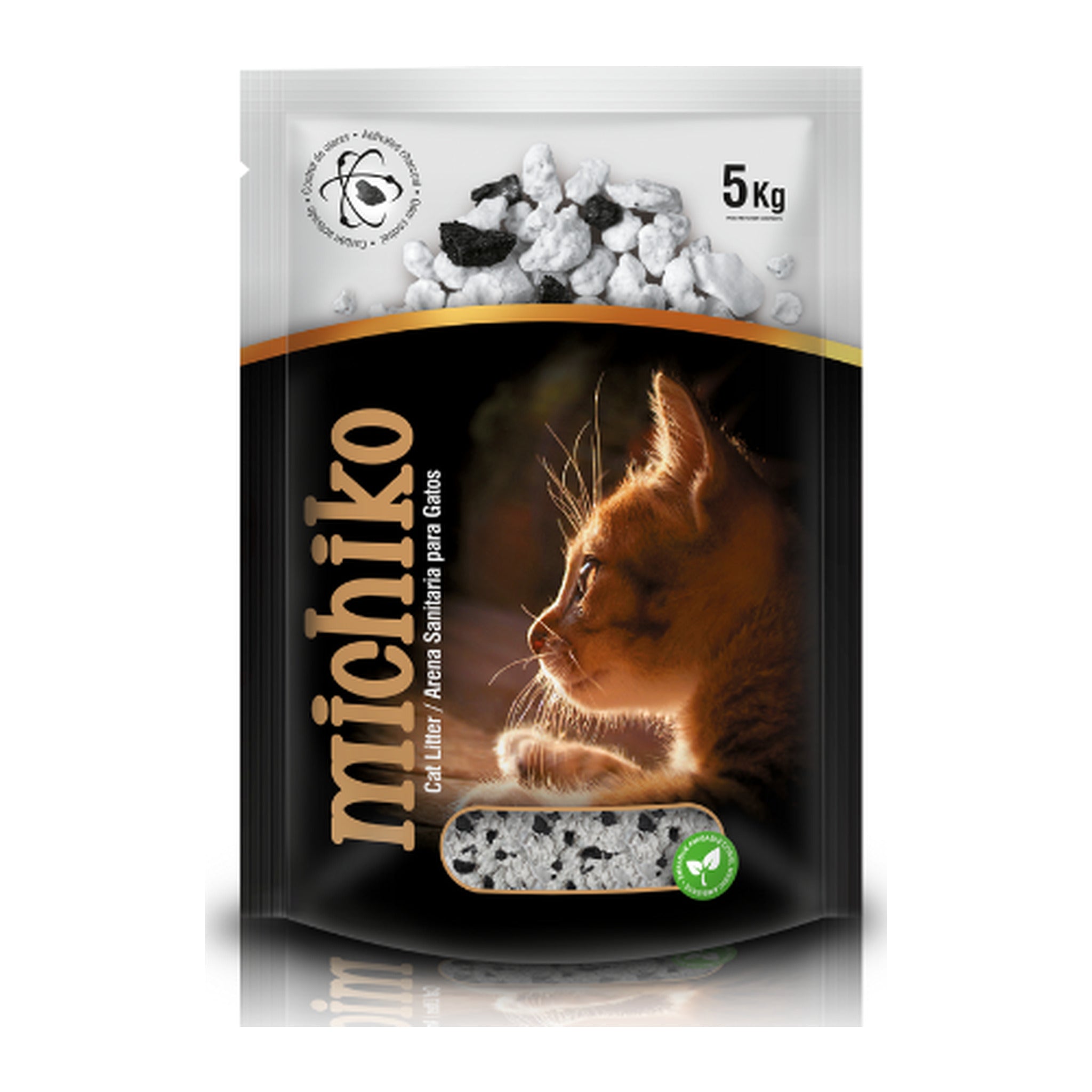 Arena Michiko con carbón activado para gatos, 5 kg