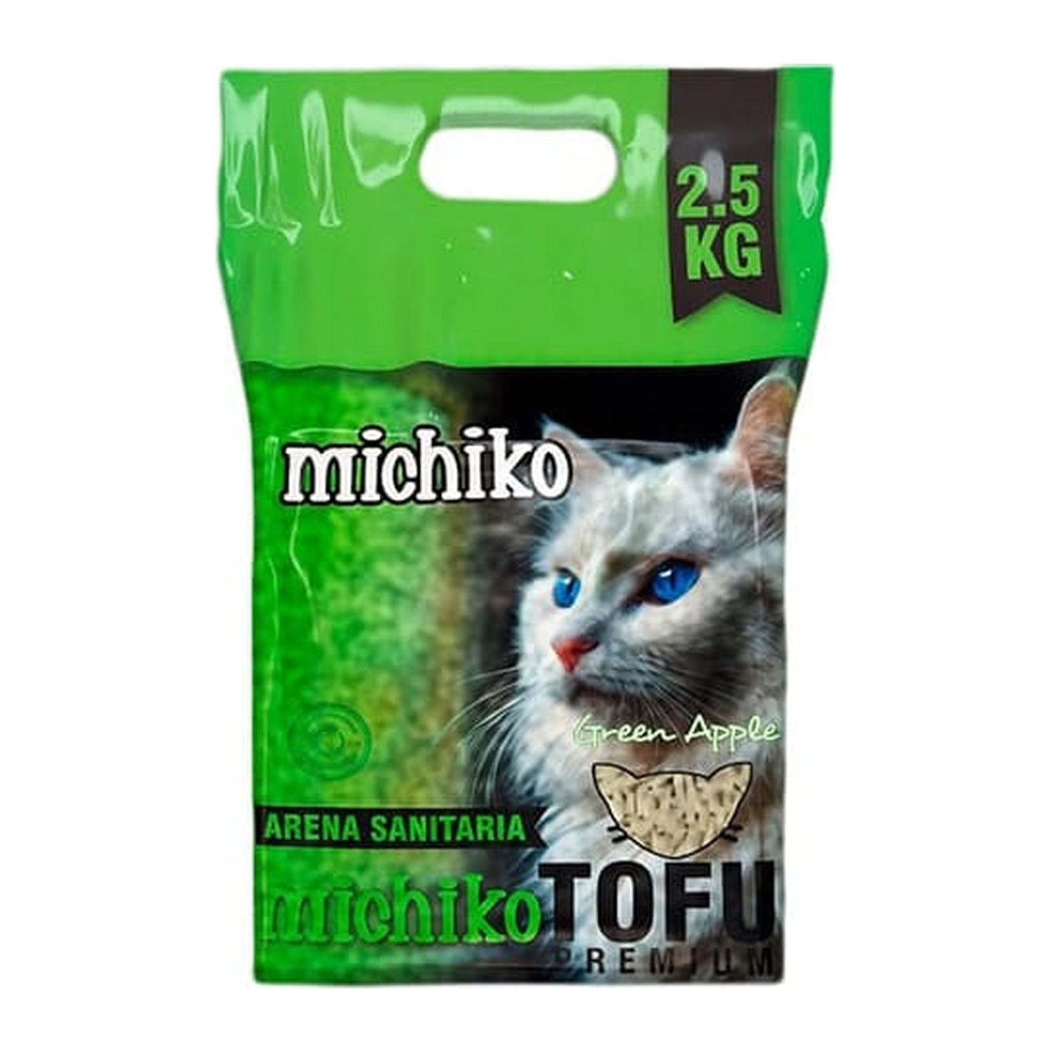 Arena de tofu Michiko Premium aroma manzana, 2.5 kg
