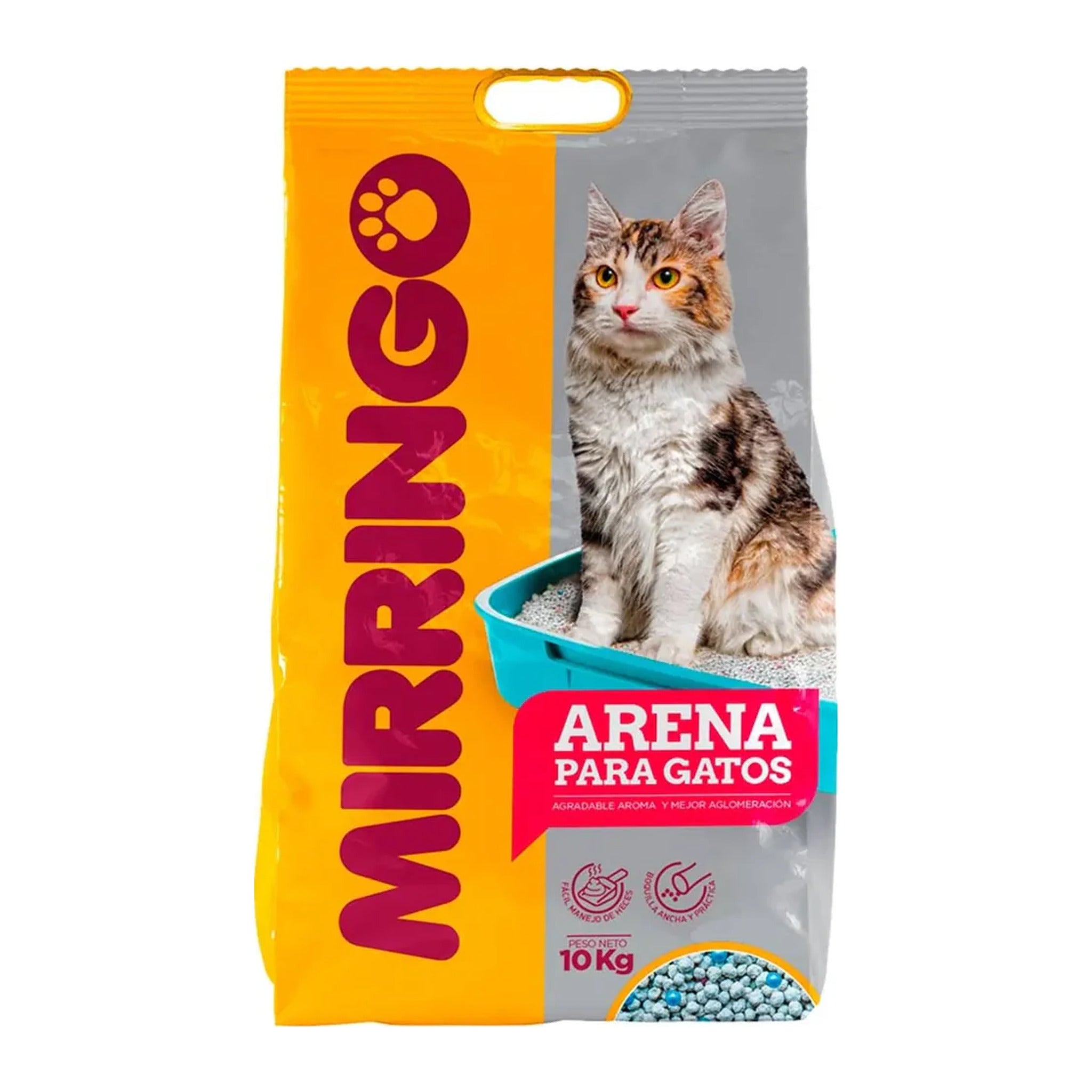 Arena sanitaria Mirringo para gatos, bolsa de 10 kg