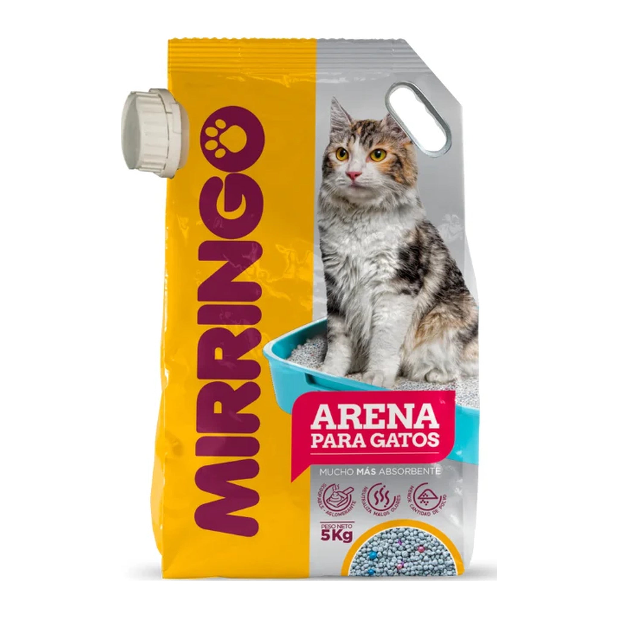 Arena sanitaria Mirringo para gatos, bolsa de 5 kg